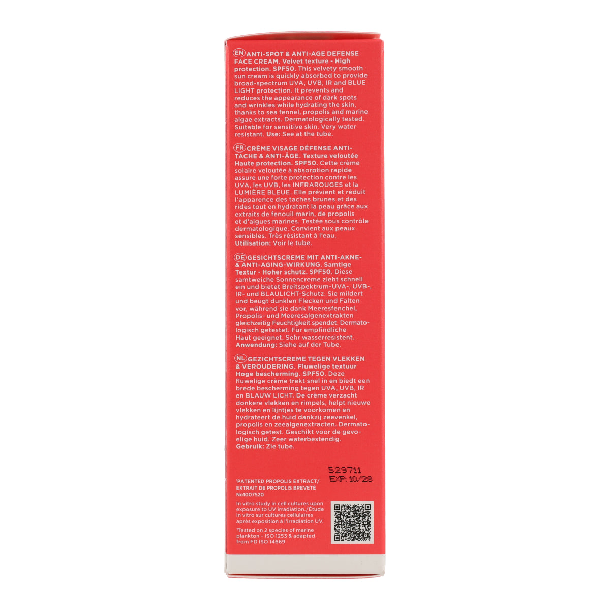 Crème solaire anti-taches SPF50 Apivita 50 ml