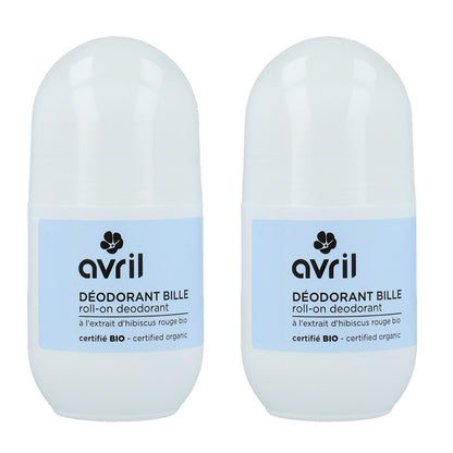 Pack 2x Desodorante orgánico roll-on mujeres Avril 50 ml