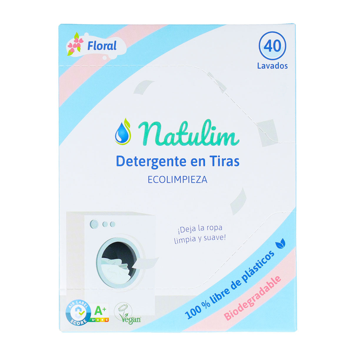 Bandes de lavage écologiques Floral, Natulim, 40 lavages