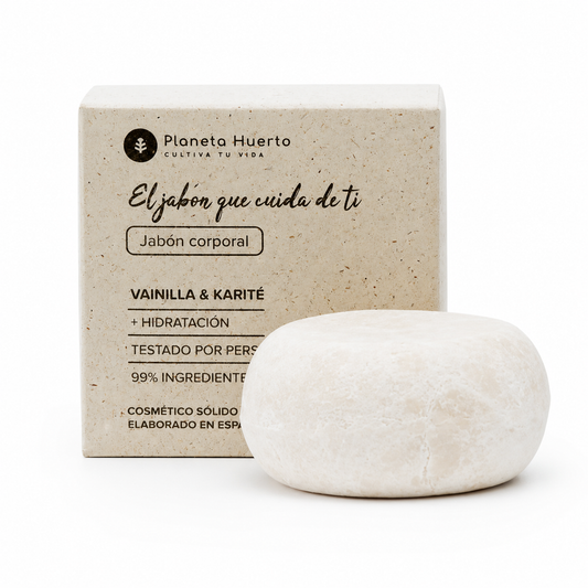 Savon corporel solide Vanille et beurre de karité Planeta Huerto 85 gr
