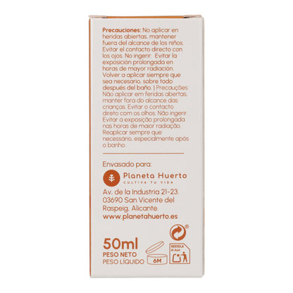 Crème solaire visage 100 % minérale SPF50 Planeta Huerto 50 ml