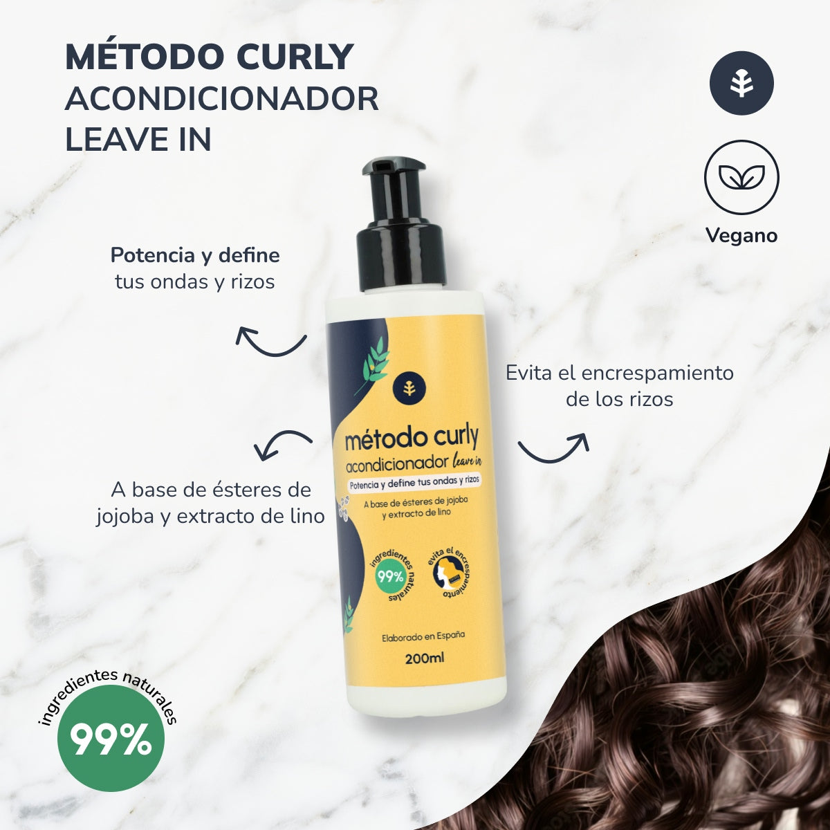 Leave in Conditioner Krullend Methode Planet Orchard 200 ml