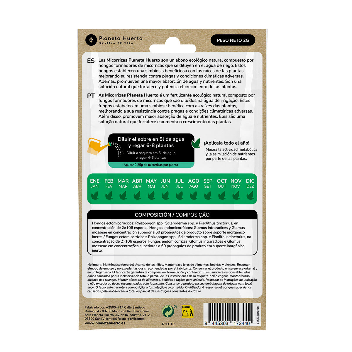 Pack Mycorhizes Planeta Huerto 5 unités pour 10 l