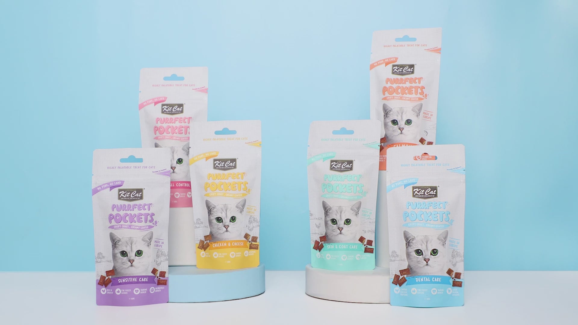Kit Cat Purrfect Pockets - Skin & Coat Care 60 g Snack fonctionnel pour chats