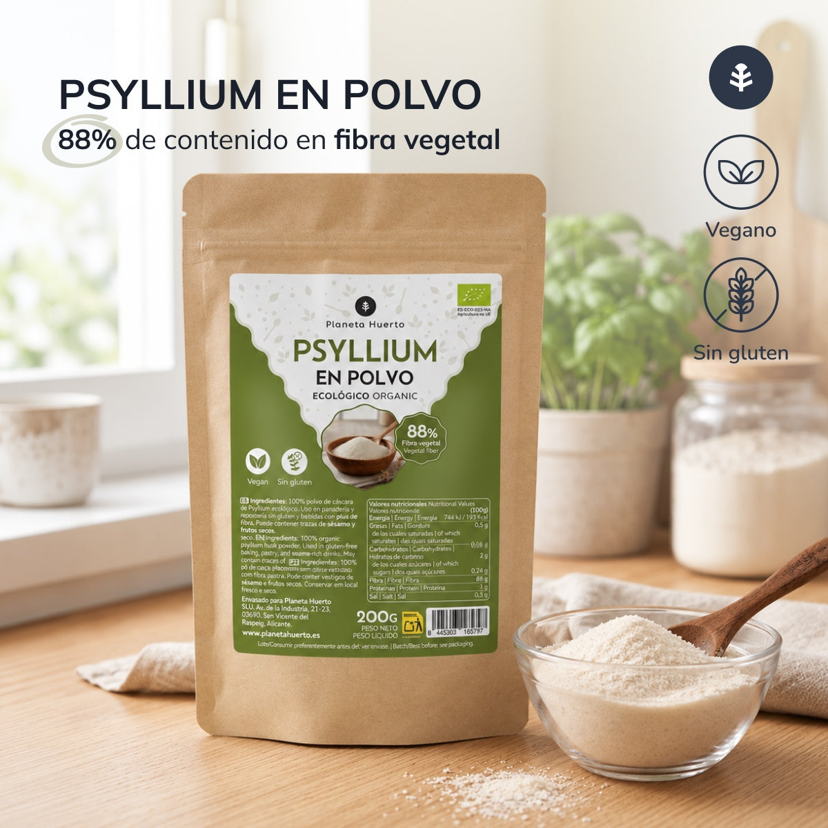 Poudre de psyllium Eco Planeta Huerto 200 g