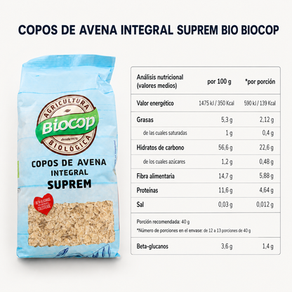 Flocons d'avoine complets Suprem BIO Biocop 500g