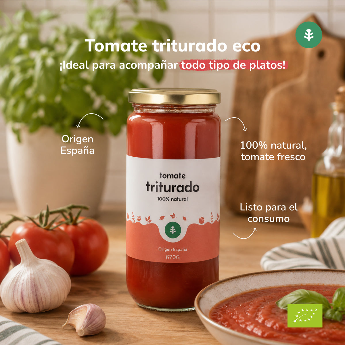 Tomates concassées ECO Planeta Huerto 670 g