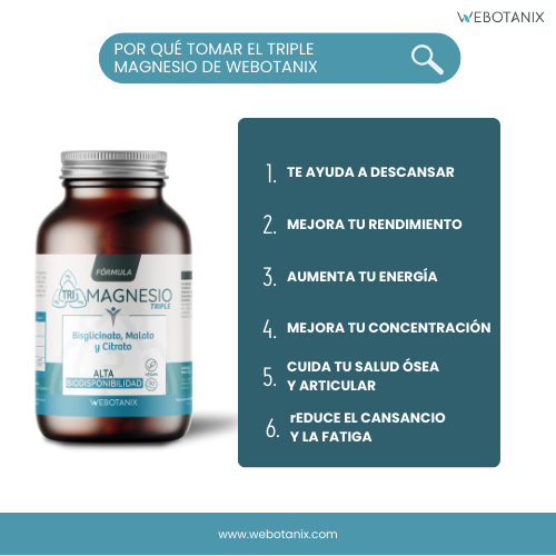 Triple magnésium (bisglycinate, malate et citrate) formule végétalienne, WeBotanix, 120 gélules