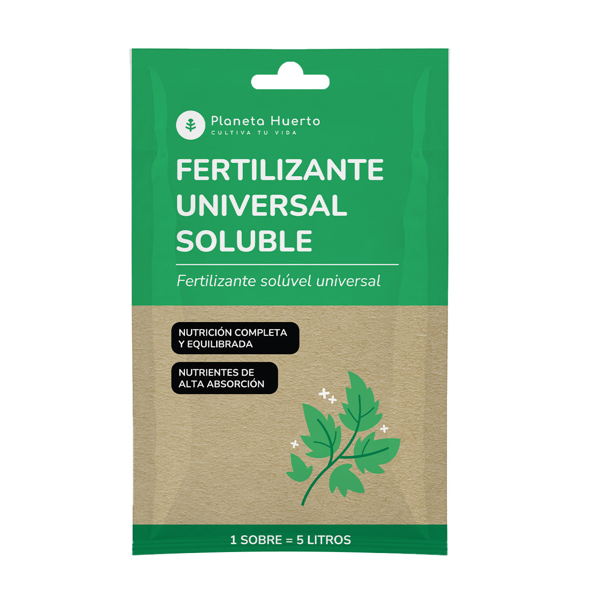 Pack d'engrais universel soluble Planeta Huerto 5 unités pour 25 l